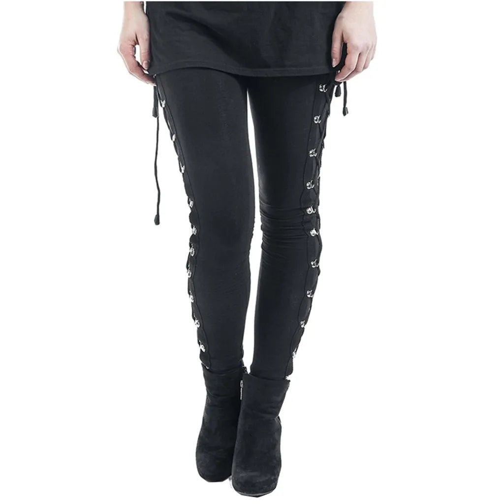 Leggings à lacets gothiques pour femmes