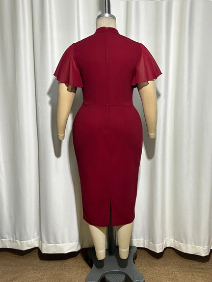 Robe Mousseline Femme – Col à Nœud Élégant