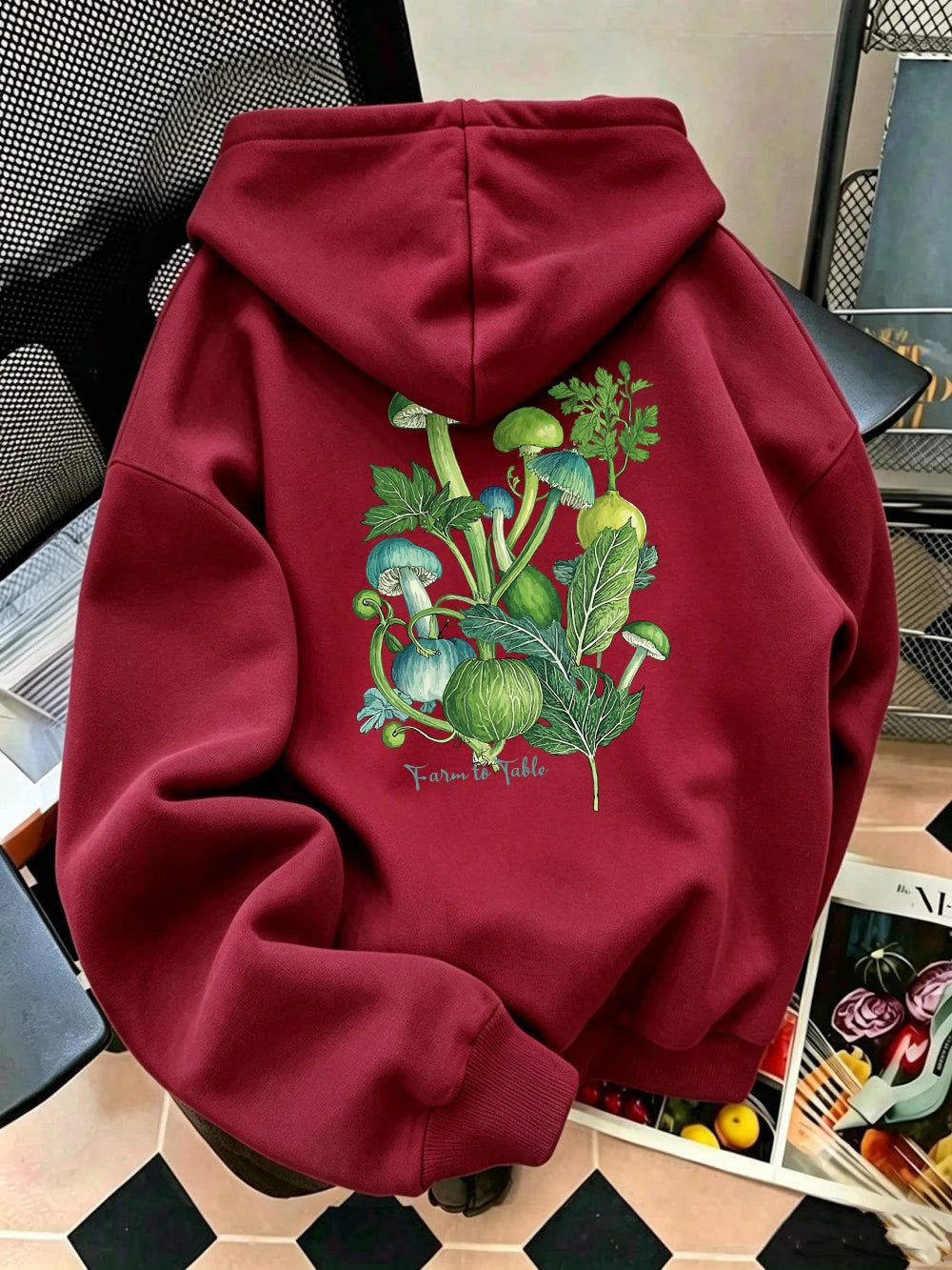 Sweat-shirts à capuche imprimés Farm To Table pour femmes