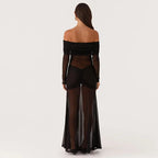 Robe de soirée en maille transparente pour femmes
