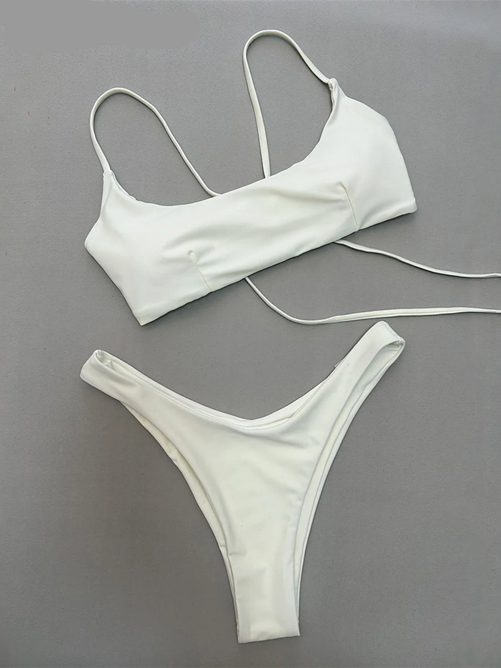 Maillot de bain brésilien deux pièces à lacets pour femmes