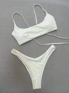 Maillot de bain brésilien deux pièces à lacets pour femmes