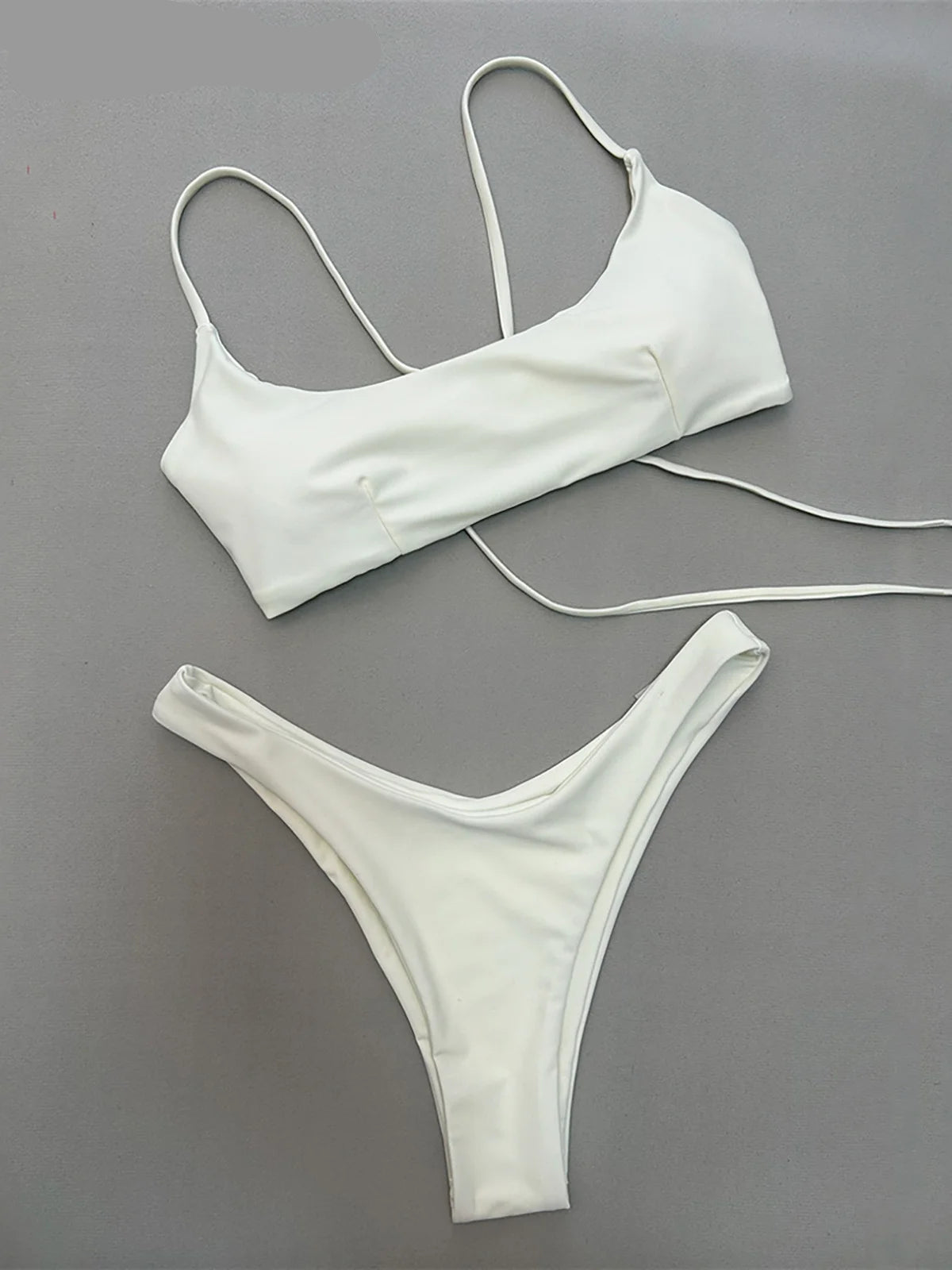 Maillot de bain brésilien deux pièces à lacets pour femmes