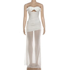 Robe longue bustier sans bretelles pour femmes