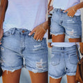Shorts en jean avec trou pour femmes