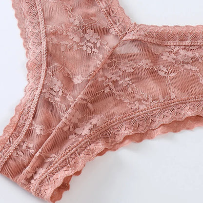 String Dentelle Femme – Fleurs et Brides Croisées