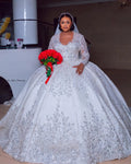 Robe de mariée avec col en V pour femmes