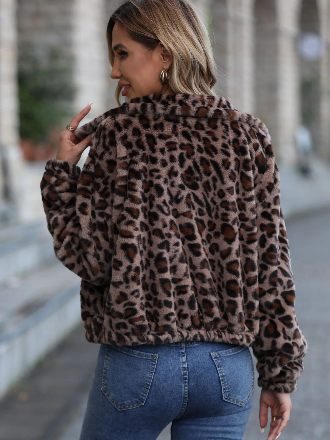 Veste imprimée léopard pour femmes
