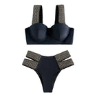 Maillots de bain deux pièces rembourrés push-up bandage pour femmes