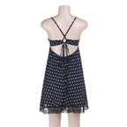 Robe mini d'été sexy à pois dos nu pour femmes