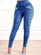 Legging en denim imprimé en 3D pour femmes
