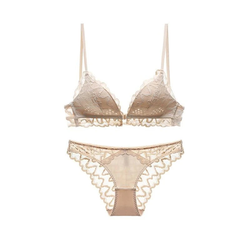 Ensemble de lingerie soutien-gorge et culotte Push Up en dentelle pour femmes