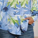 Chemise à manches longues imprimé patchwork pour femmes