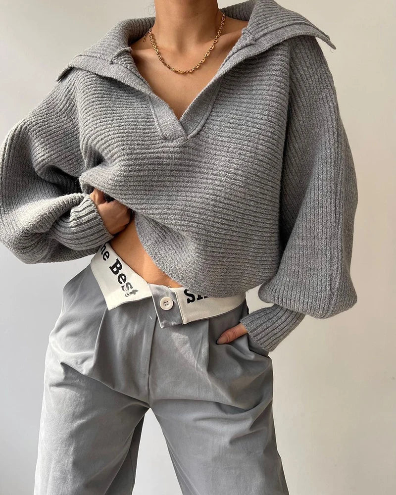 Pull court en tricot vintage pour femmes