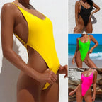 Maillot de bain une pièce, string, croisé, dos nu, diamant, coupe haute, pour femmes