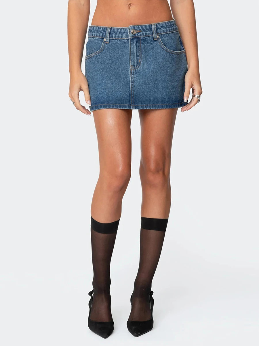 Mini jupe en jean pour femme