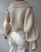 Pull court en tricot vintage pour femmes