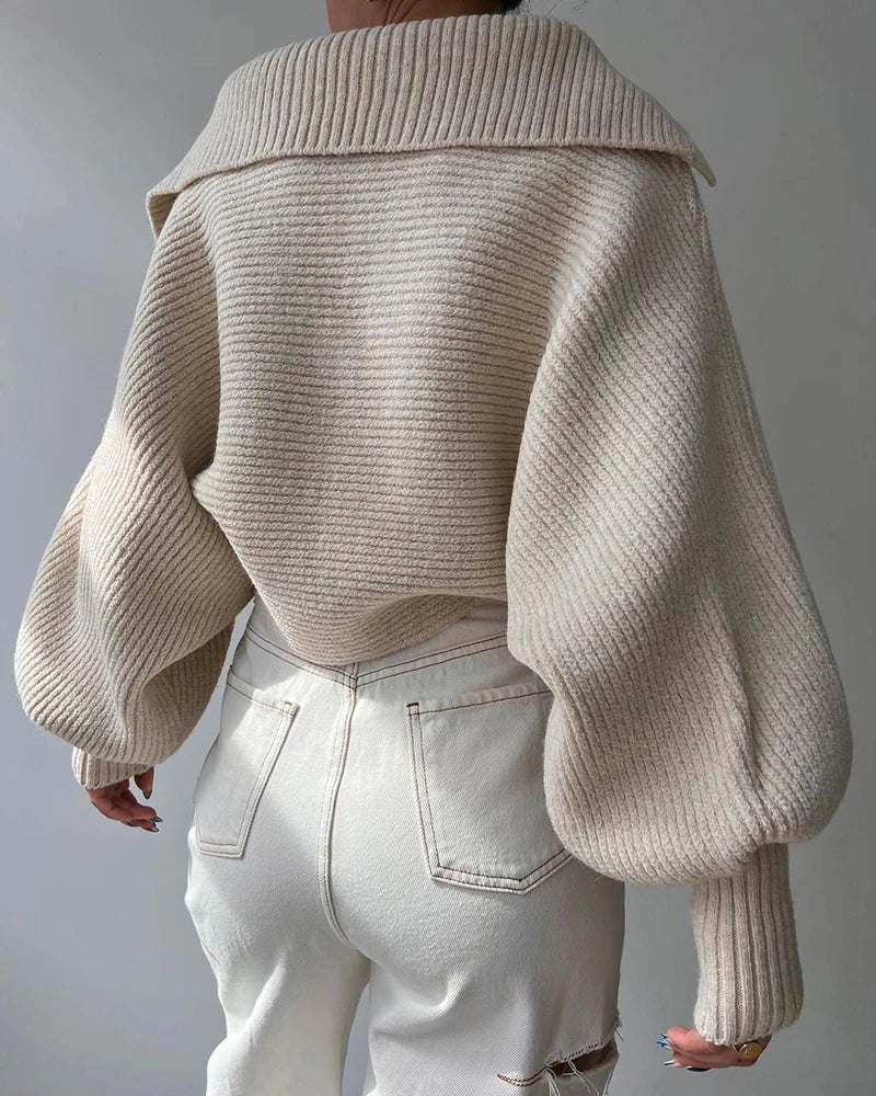 Pull court en tricot vintage pour femmes