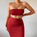 Ensemble 2 pièces  haut bustier moulant et une robe moulante amincissante pour femmes