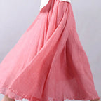 Jupe maxi en lin taille haute pour femmes