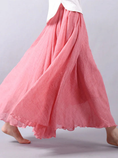 Jupe Longue Femme en Lin – Taille Haute