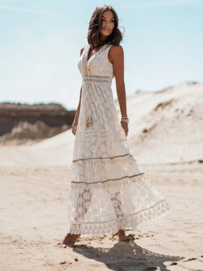 Robe Longue en Dentelle Femme – Style Décontracté