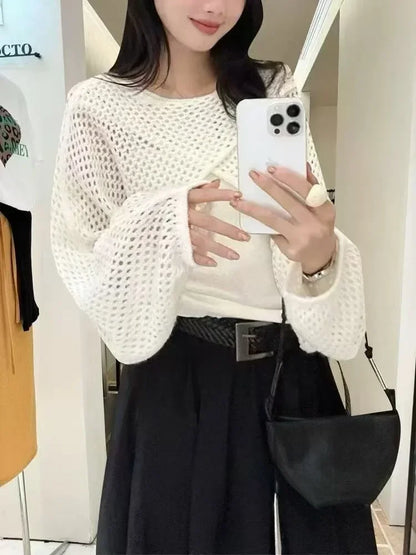 Ensemble en Maille Femme – Haut Court et Débardeur Streetwear