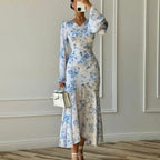 Robe longue élégante à fleurs pour femmes
