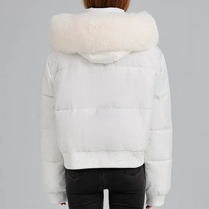 Manteau à Capuche Femme – Col Effet Fourrure