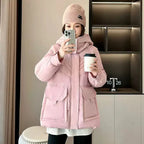 Manteau coréenne à capuche en coton rembourré pour femmes