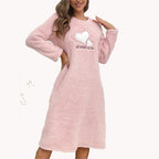 Chemise de nuit en velours de glouton pour femmes