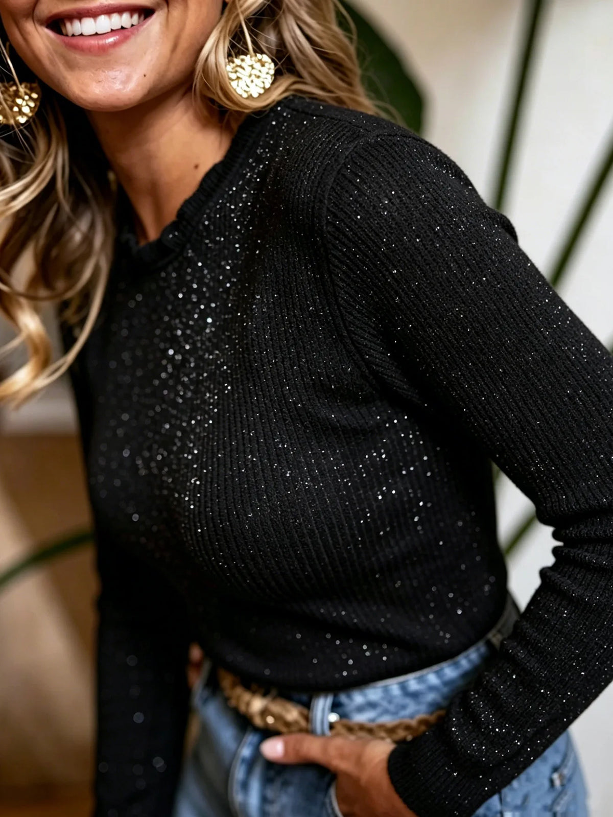 Pull Brillant Femme – Maille Élégante