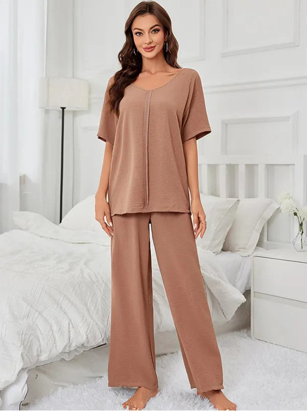 Ensemble de vêtements de nuit  amples à manches courtes pour femmes