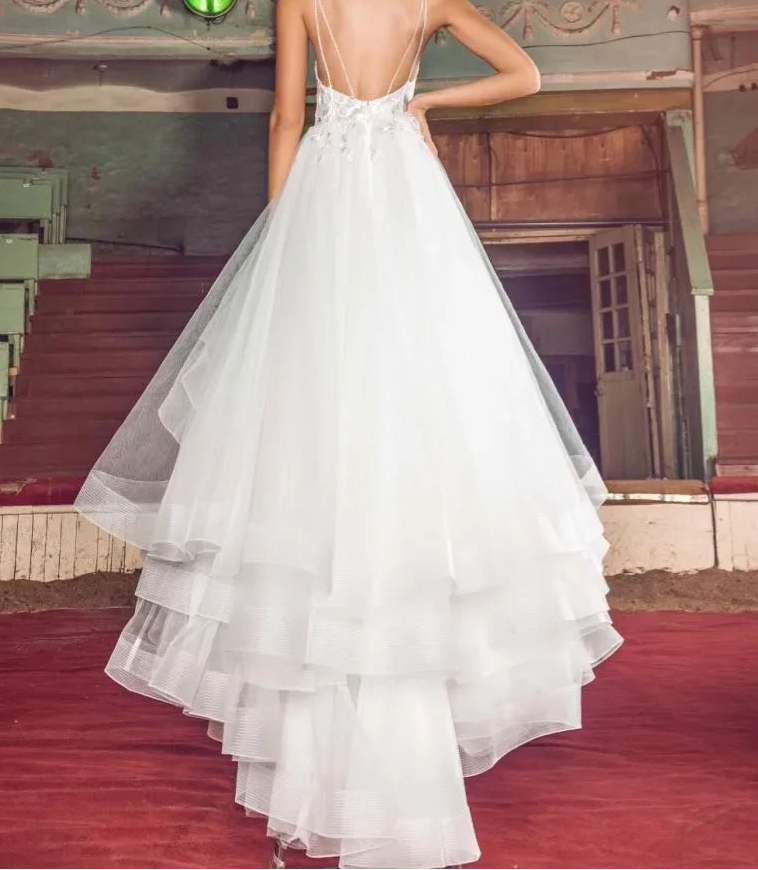 Robes de mariée à bretelles spaghetti pour femmes