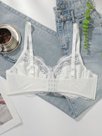 Soutien-gorge sexy en dentelle brodée pour femmes