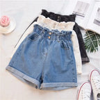 Shorts en jean amples coupe trapèze pour femmes