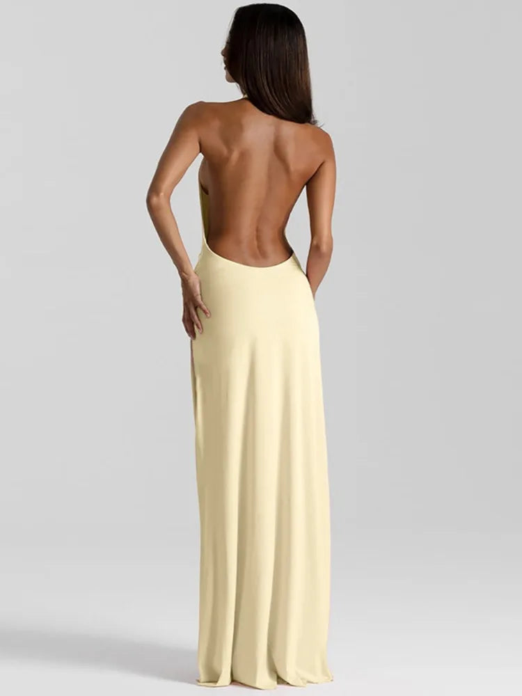 Robe à col en V profond pour femmes