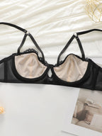 Ensemble de sous-vêtements soutien-gorge et string taille basse croisé pour femmes