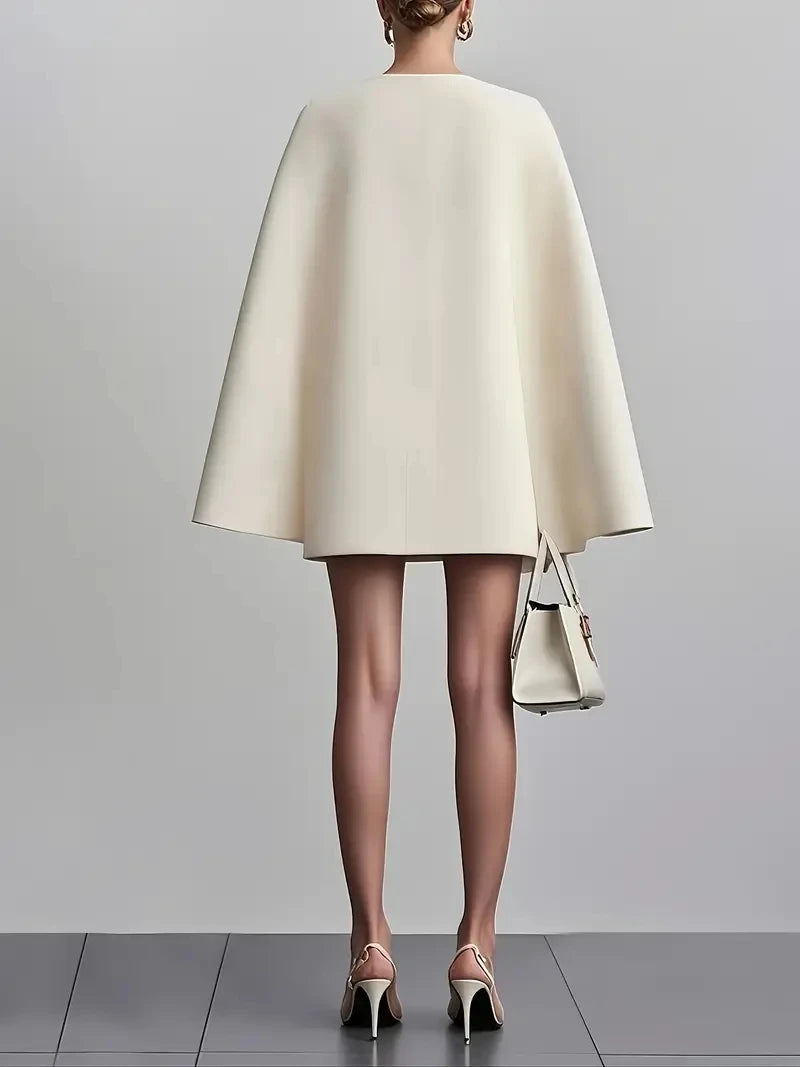 Robe de costume cape à double boutonnage pour femmes