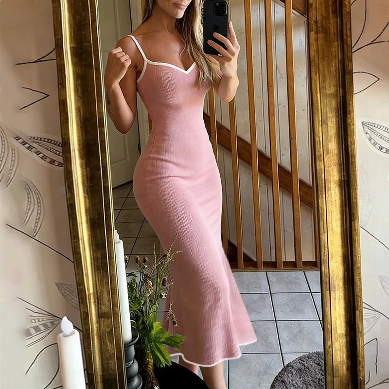 Robe en maille côtelée pour femmes