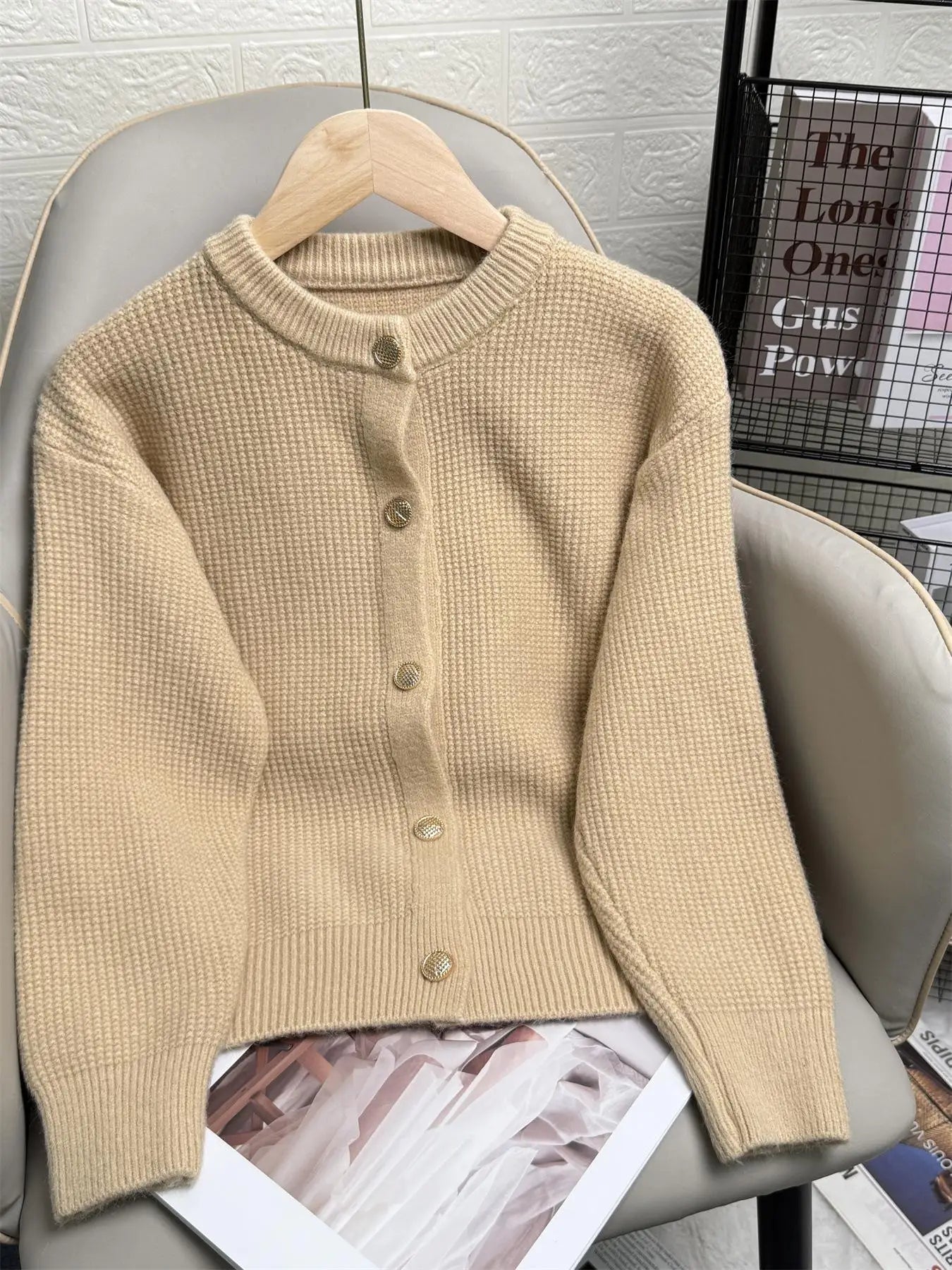 Cardigan en tricot ajouré pour femmes