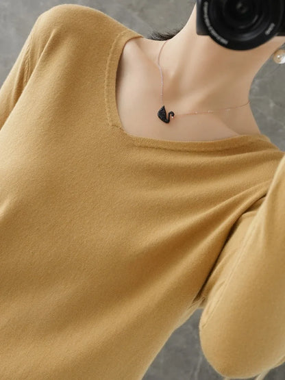 Pull en Maille Col V Femme – Style Confortable
