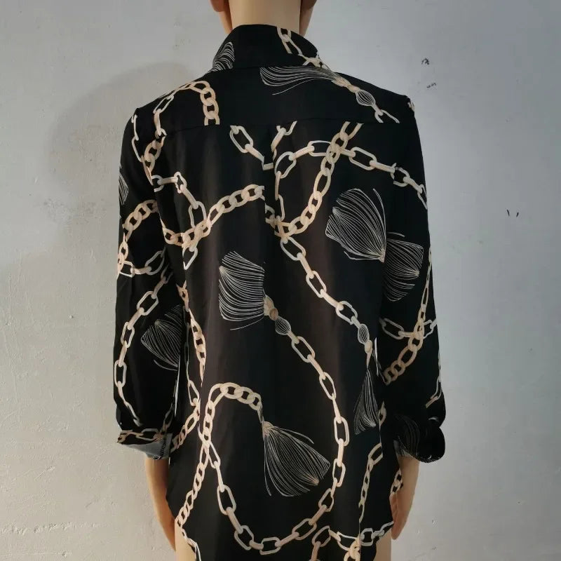 Chemise slim à manches pour femmes