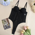 Body à col en V et maille pour femmes