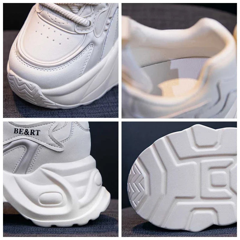 Basket en cuir véritable pour femmes