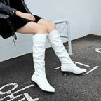 Bottes en cuir à talon pour femmes