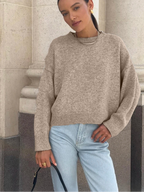 Pull à col rond et manches courtes pour femmes