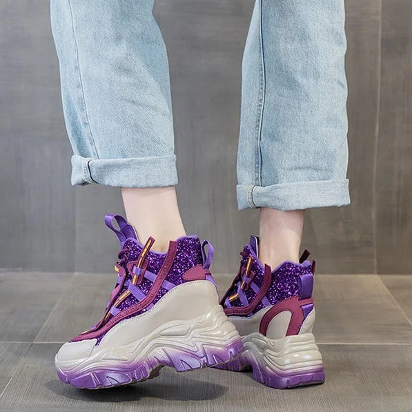 Baskets à semelle compensée Air Mesh pour femmes