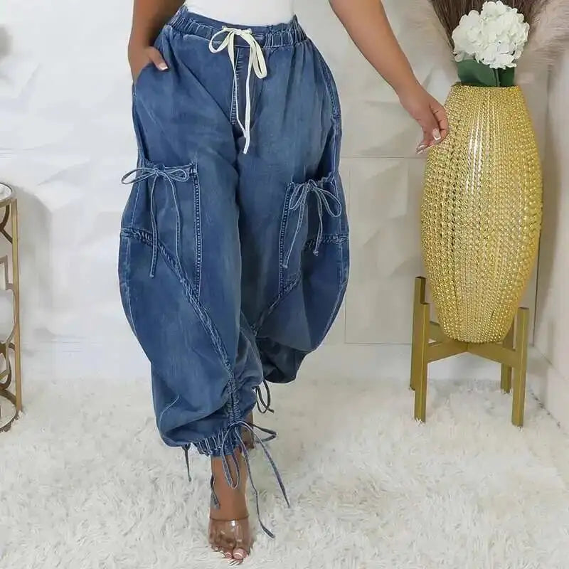 Jean taille haute élastique pour femmes