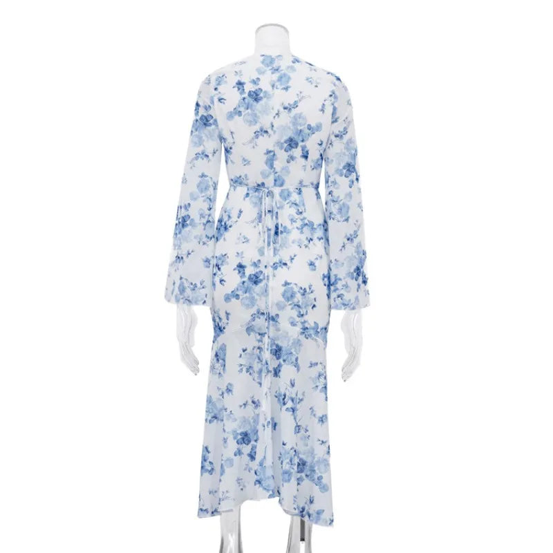 Robe longue élégante à fleurs pour femmes